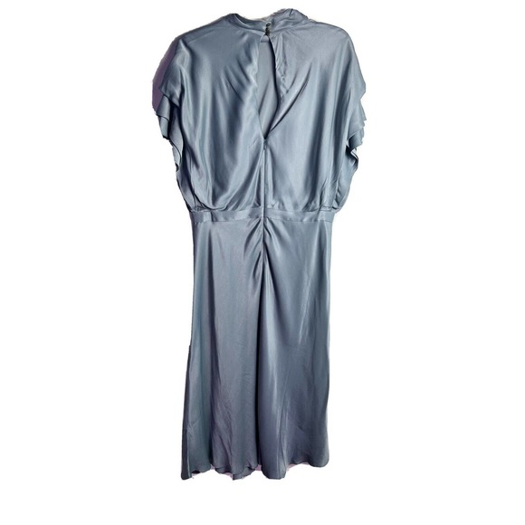 ANTHROPOLOGIE Women’s Madeline MIDI Dress Ruched Cap Sleeve Mock Neck Sz 14 - Picture 6 of 16